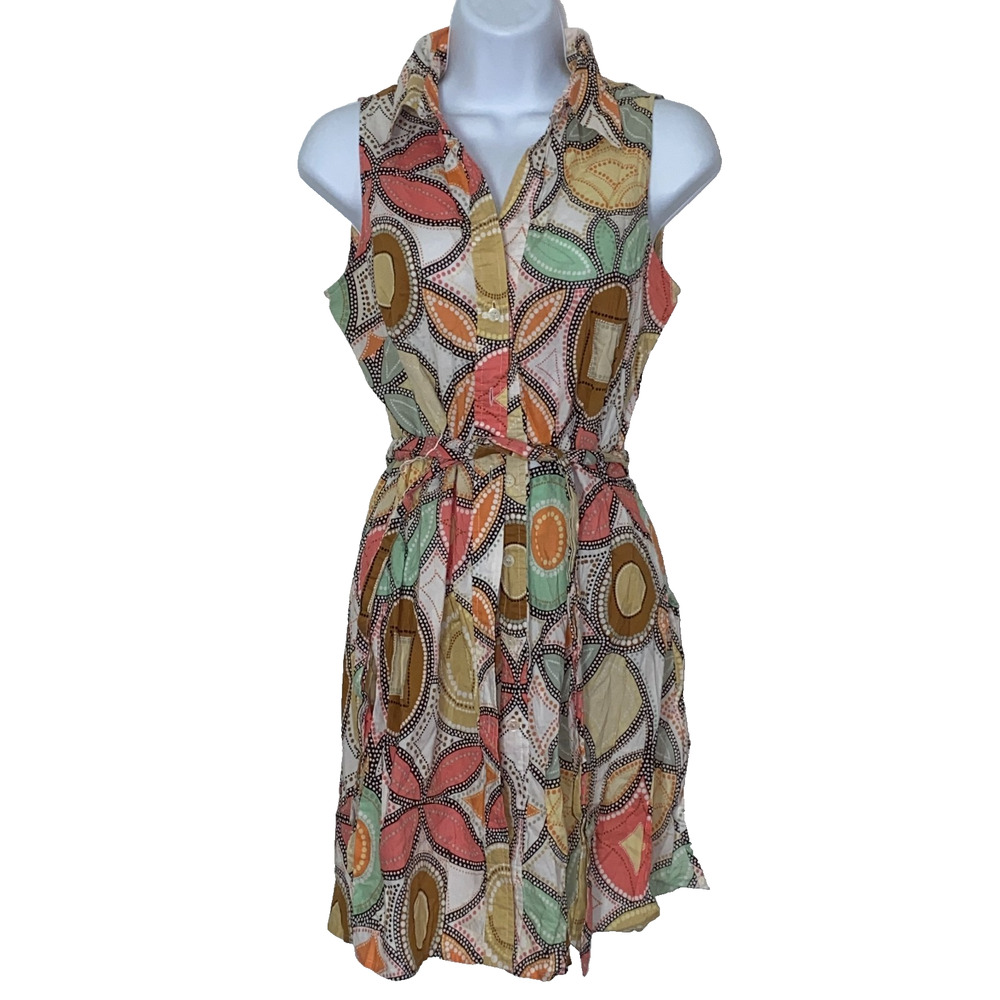 d. Terrell Top Womens Size Small Boho Tunic Shirt Cotton Colorful Belted
